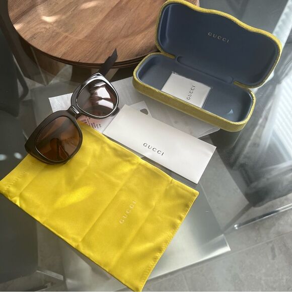 Gucci Fashion Sunglasses in Havana Brown, NWT, Full Inclusion - Picture 8 of 15